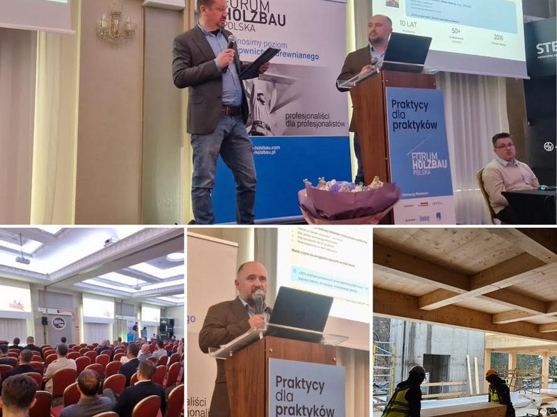 Prelekcja koncentrowała się na praktycznych aspektach prowadzenia projektów od przygotowania procesu inwestycyjnego i zarządzania ryzykiem, po koordynację prefabrykacji, logistyki oraz realizacji na budowie.  Wystąpienie pokazywało dwie perspektywy jednego procesu: inwestorską oraz wykonawczą. Szczególną uwagę zwrócono na znaczenie współpracy, odpowiedzialności uczestników procesu oraz właściwego przygotowania projektu jeszcze przed etapem realizacji.  Dziękujemy organizatorom Forum Holzbau Polska za zaproszenie oraz możliwość udziału w jednym z najważniejszych wydarzeń branży budownictwa drewnianego w Polsce.